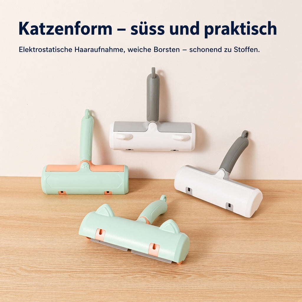 Einzigartiges, stylisches Design. Entfernt zuverlässig Katzen- und Hundehaare von Teppichen, Möbeln, Autositzen und Kleidung