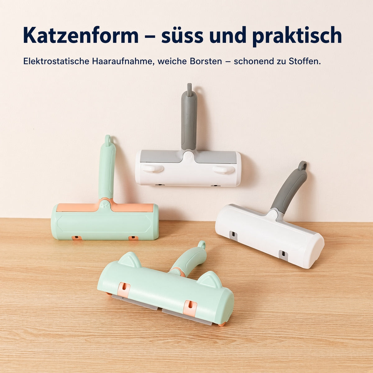 Einzigartiges, stylisches Design. Entfernt zuverlässig Katzen- und Hundehaare von Teppichen, Möbeln, Autositzen und Kleidung